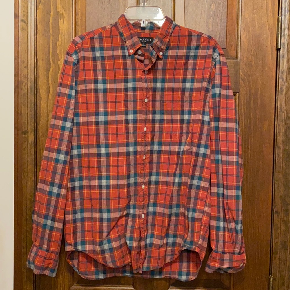 J. Crew Factory Plaid Casual Button Down Shirt